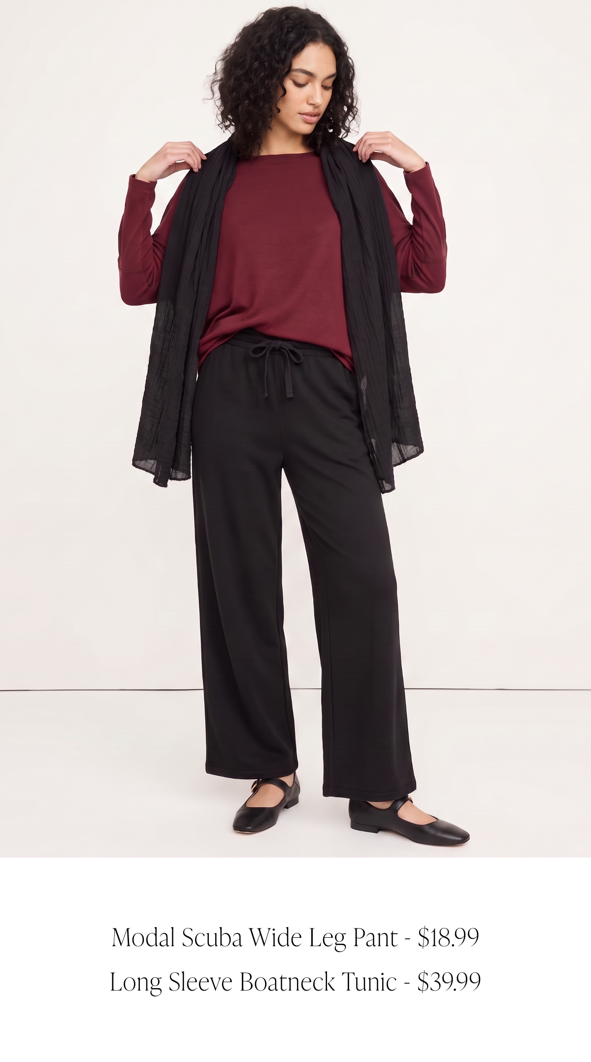 Modal Scuba Wide Leg Pant