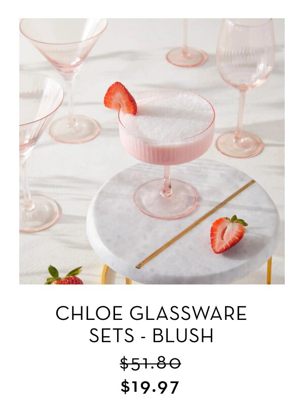 Chloe Glassware Sets - Blush