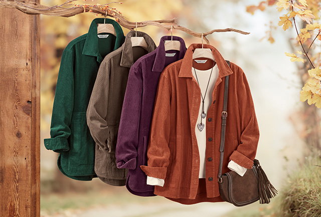 Braeburn Corduroy Shirt Jacket hanging shot