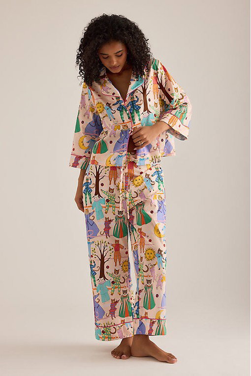 Karen Mabon Cat Opera Long Pyjama Set