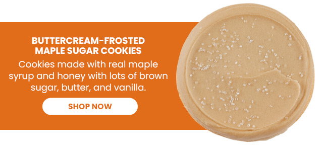 Buttercream-Frosted Maple Sugar Cookies - Cookies made with real maple syrup and honey with lots of brown sugar, butter, and vanilla. 