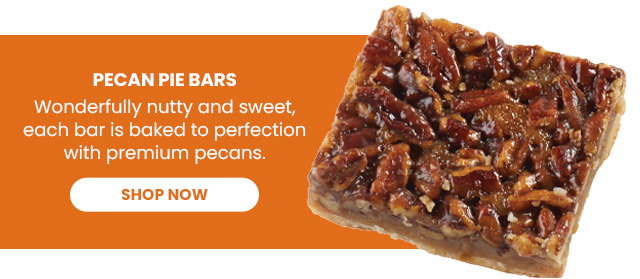 Pecan Pie Bars - Wonderfully nutty and sweet, each bar is baked to perfection with premium pecans.