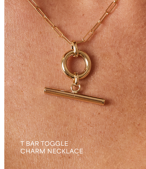 T Bar Toggle Charm Necklace