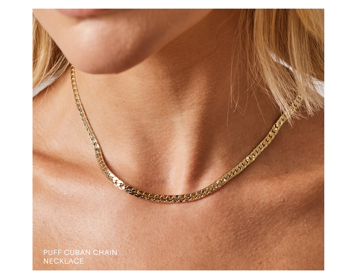 Puff Cuban Chain Necklace