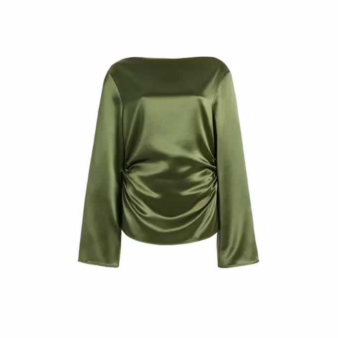 Anchored Wide Neck Satin Top