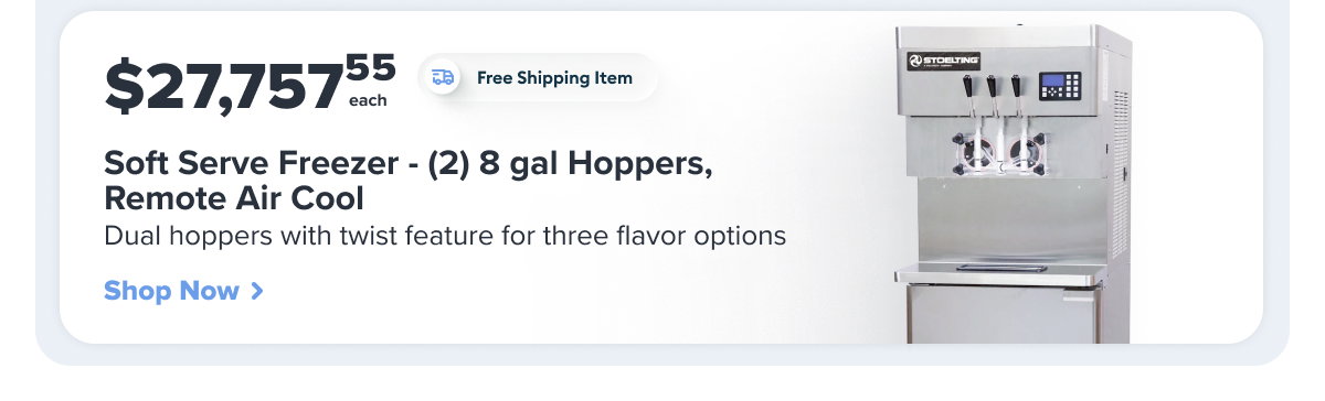 Stoelting Soft Serve Freezer - (2) 8 gal Hoppers