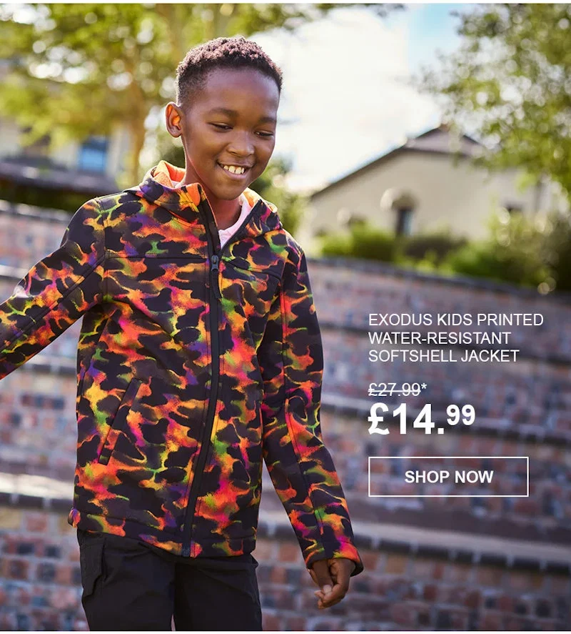 Exodus Kids Printed Water-Resistant Softshell Jacket