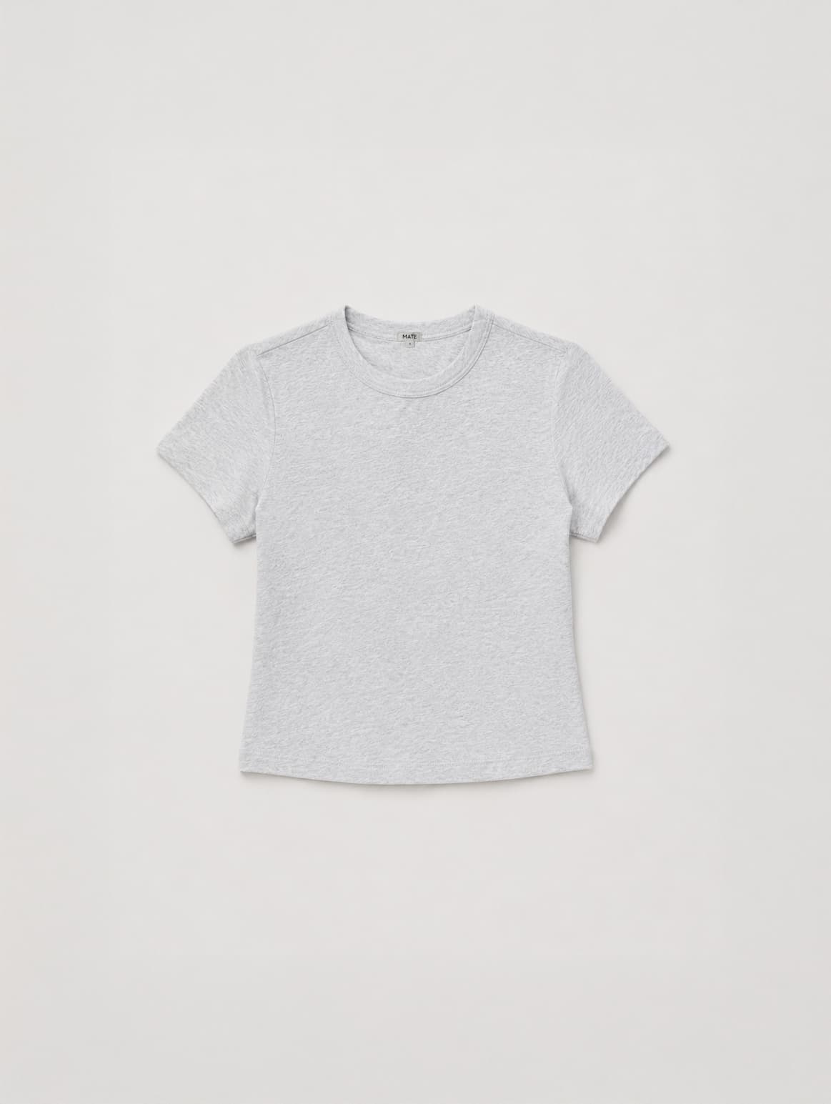 Organic Pima Shrunken Tee in Heather Grey