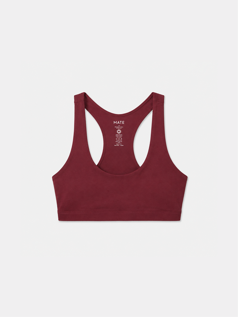 Organic Stretch Sports Bra in Mulberry