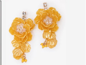 Textured Floral Beaded Earrings