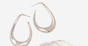 Sculpted Silver Hoop Earrings