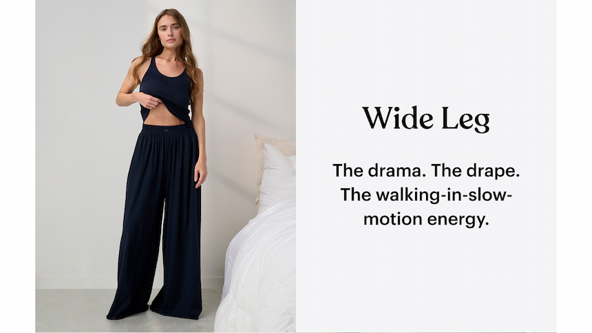 organic pima wide leg pant - the drama, the shape. 