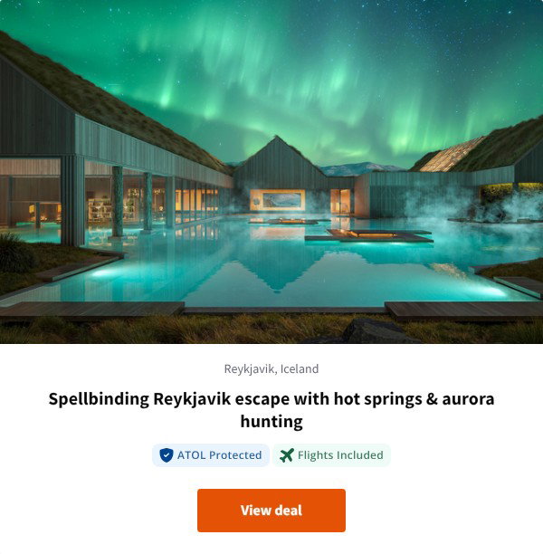 Spellbinding Reykjavik escape with hot springs & aurora hunting