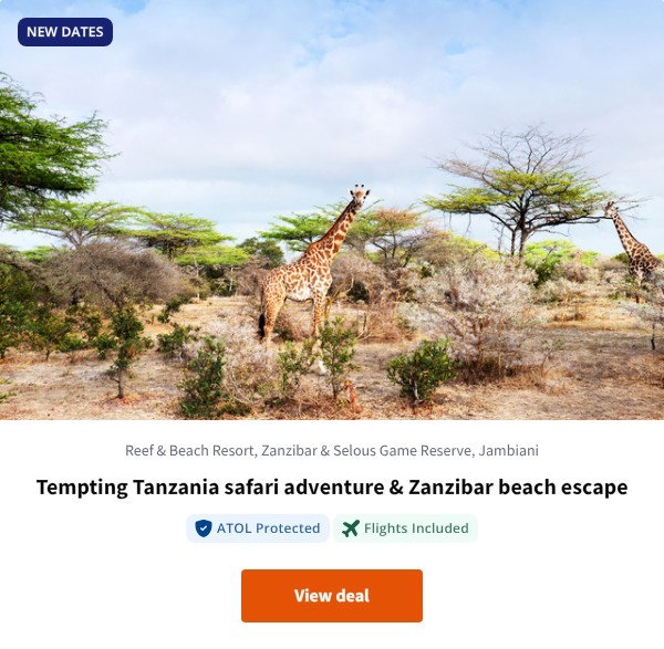 Tempting Tanzania safari adventure & Zanzibar beach escape