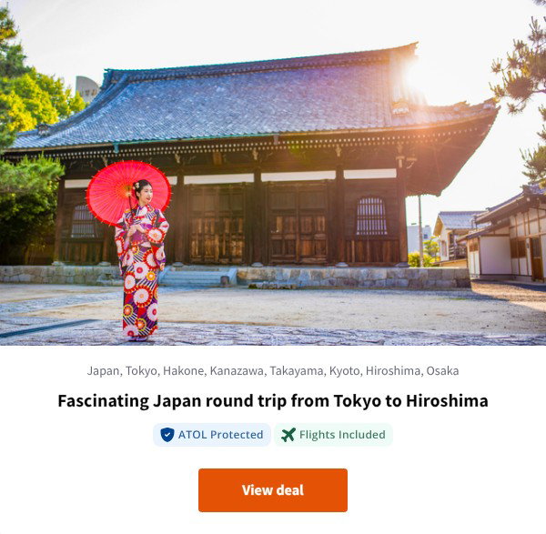 Fascinating Japan round trip from Tokyo to Hiroshima