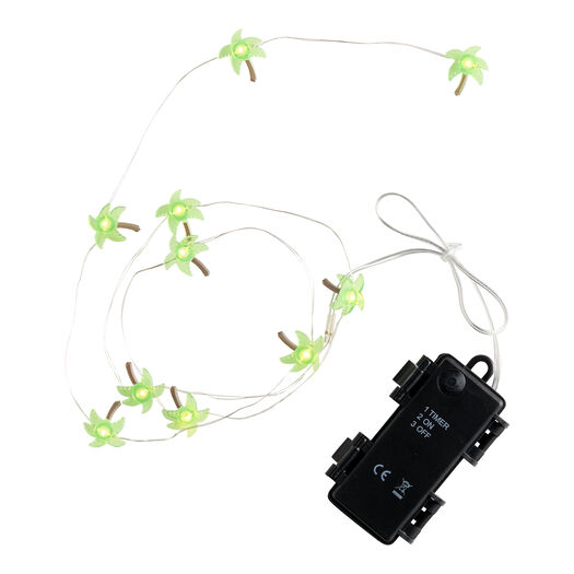 Palm Tree Micro LED Battery Operated String Lights with Timer