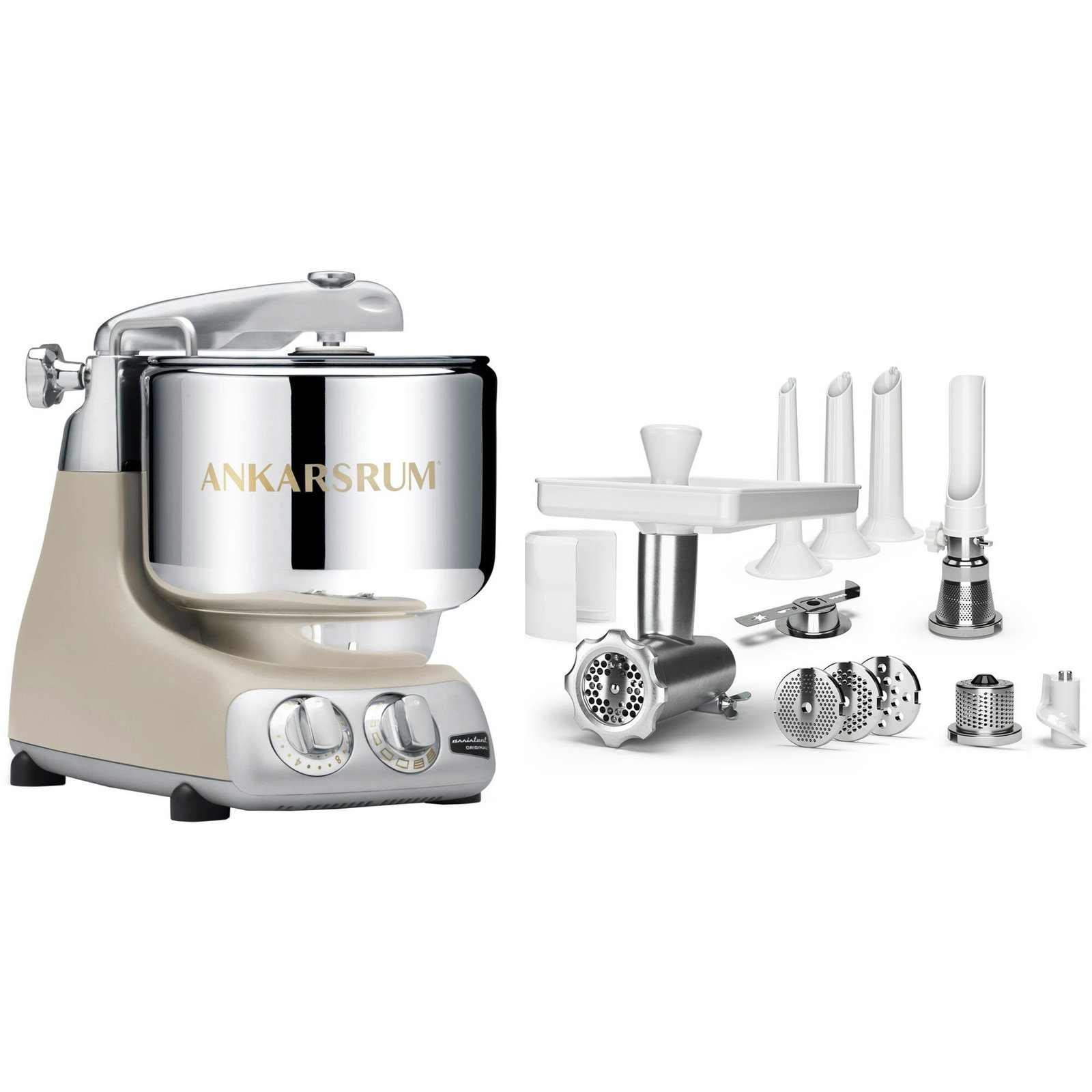 Ankarsrum Original AKM6230B + Köttkvarn Komplett, harmony beige