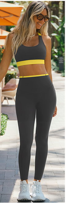 SculptForm™ Scoop Neck Color Block Legging Set
