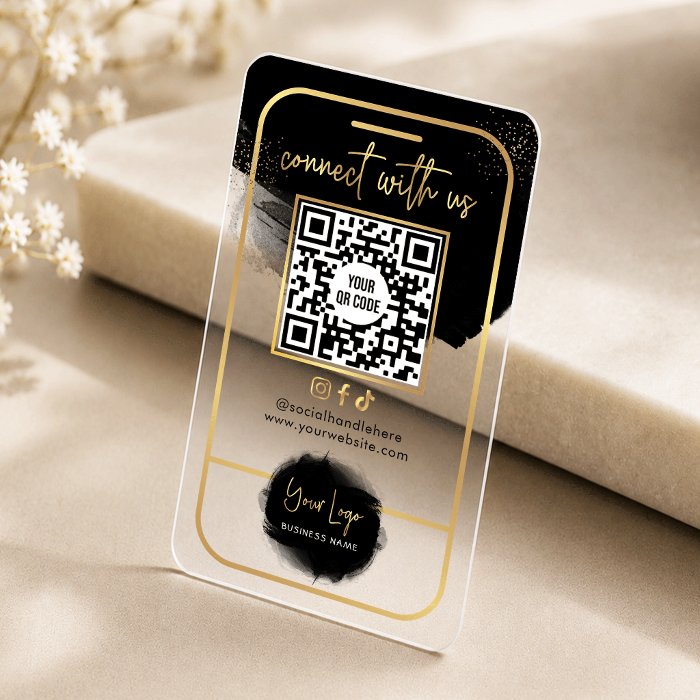 A clear business card