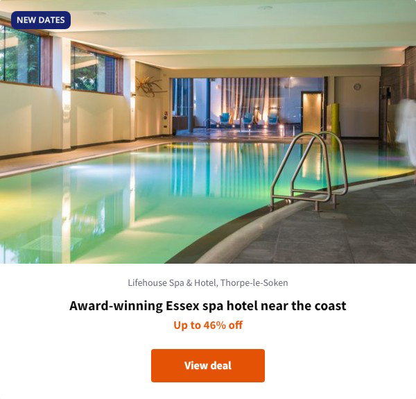 Award-winning Essex spa hotel near the coast