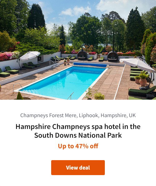 Hampshire Champneys spa hotel in the South Downs National Park