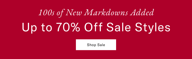 100s of new markdowns added                                            Up to 60% off sale styles                                            Shop sale