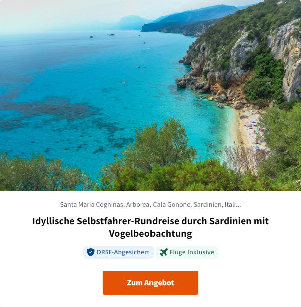 Idyllische Selbstfahrer-Rundreise durch Sardinien mit Vogelbeobachtung