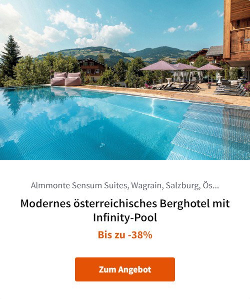 Modernes österreichisches Berghotel mit Infinity-Pool