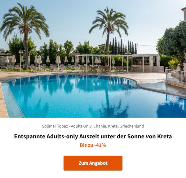 Entspannte Adults-only Auszeit unter der Sonne von Kreta