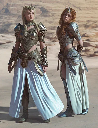 dForce Warrior Queen Style Outfit for Genesis 9 Texture Add-On
