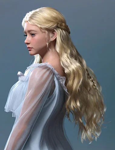 Gilded Flora Half Updo for Genesis 9