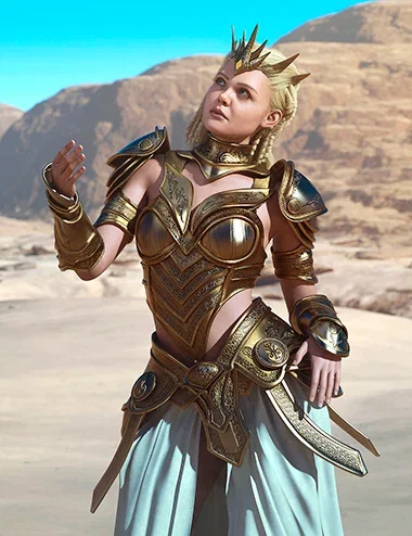 dForce Warrior Queen Style Outfit for Genesis 9