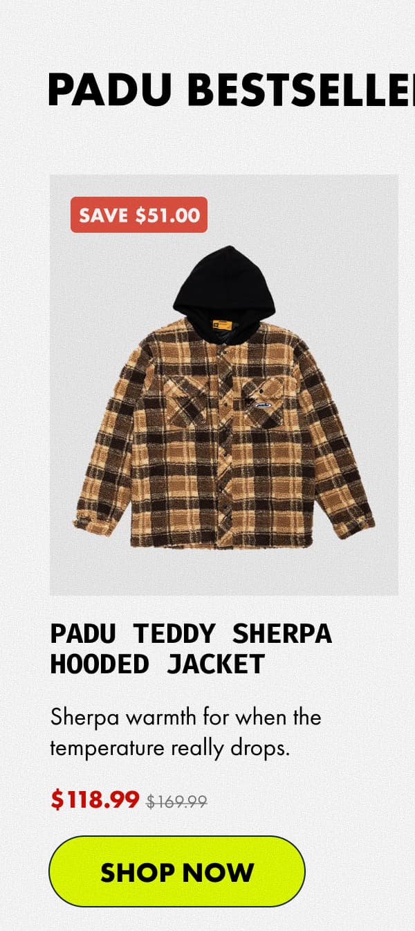 PADU TEDDY SHERPA HOODED JACKET