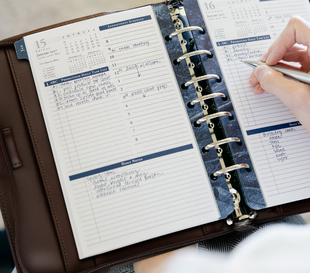 A Franklin Planner does more than organize your schedule. It helps you decide what matters most—and turn those priorities into purposeful action. List Your Tasks.