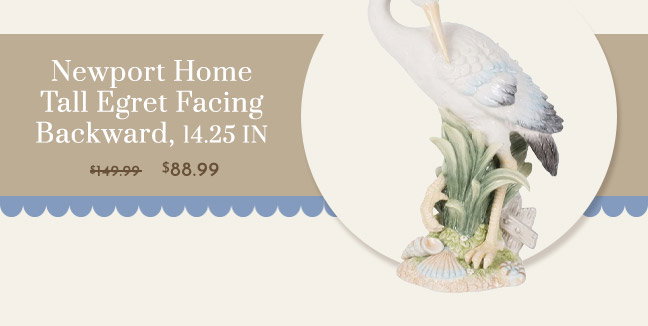 Newport Home Tall Egret Facing Backwards $88.99