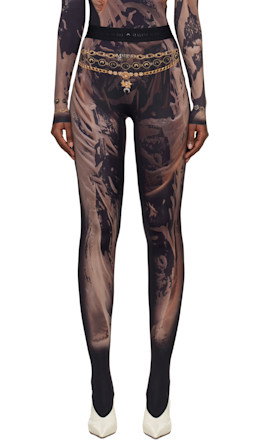 SSENSE Exclusive Black Wet Nuisette Printed Jersey Leggings - Marine Serre