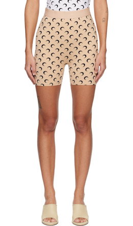 Beige Recycled Moon Jersey Mini Shorts - Marine Serre