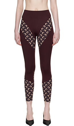 Burgundy Athleisure Moon Insert Leggings - Marine Serre