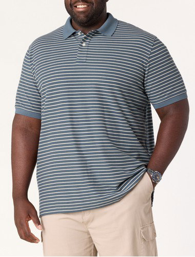 Tri-Color Striped Polo Shirt