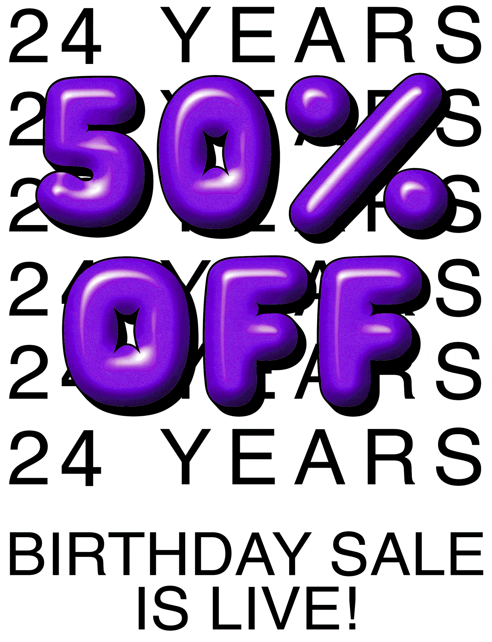 50% Off everything with code BDAY24