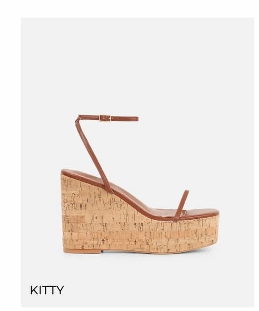 kitty heeled brown wedge 