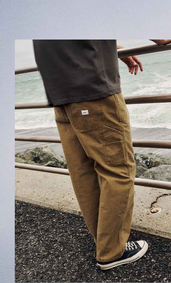 Fall '26 Pant - Standing on the shore - Product is STANLEY PANT - LIGHT BROWN 