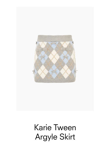 Karie Tween Argyle Skirt 