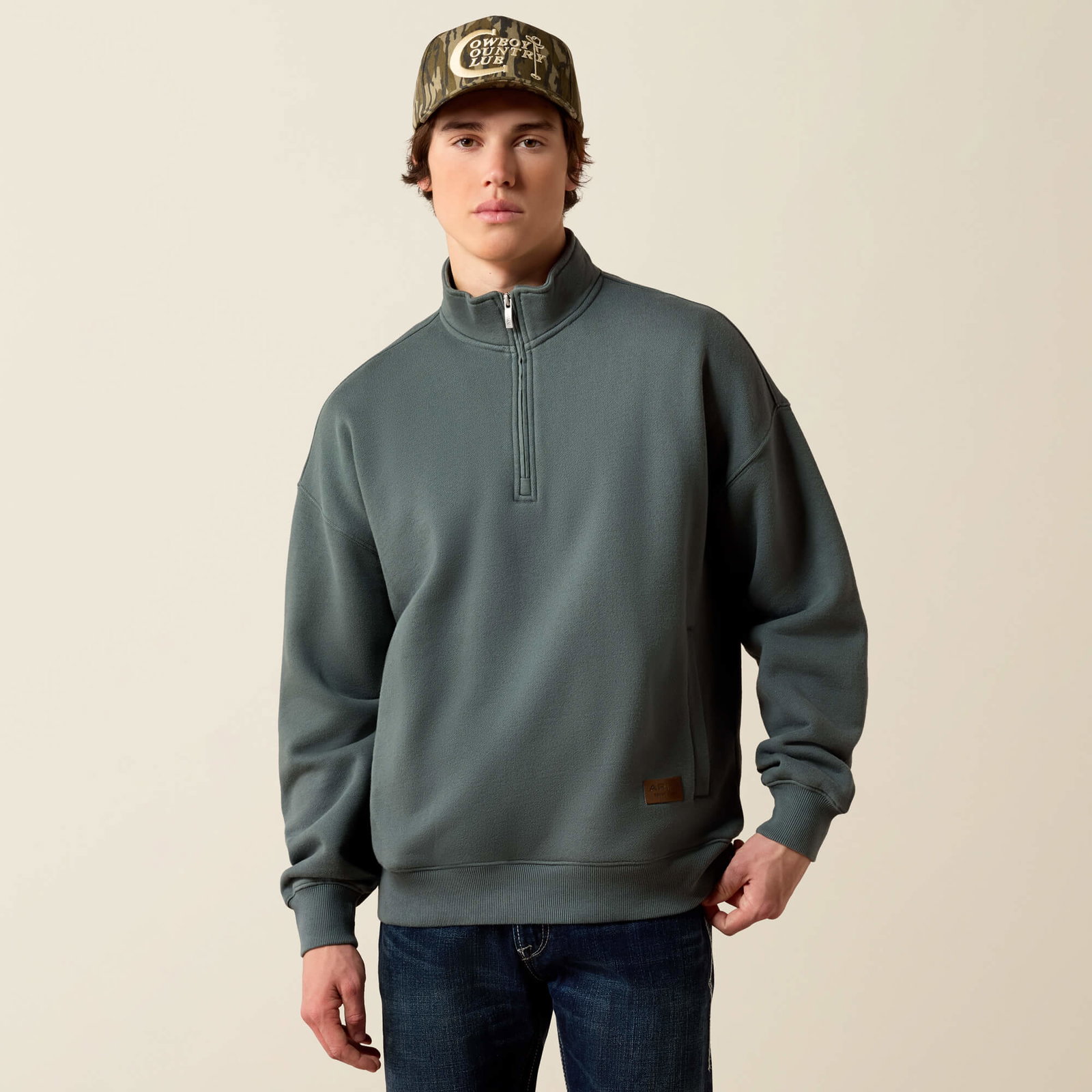 Men’s ToughStock Washed Heavyweight Fleece 1/4 Zip Sweatshirt