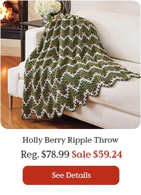 Holly Berry Ripple Throw