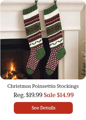 Christmas Poinsettia Stockings Knit Kit