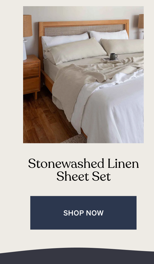 STONEWASHED LINEN SHEET SET