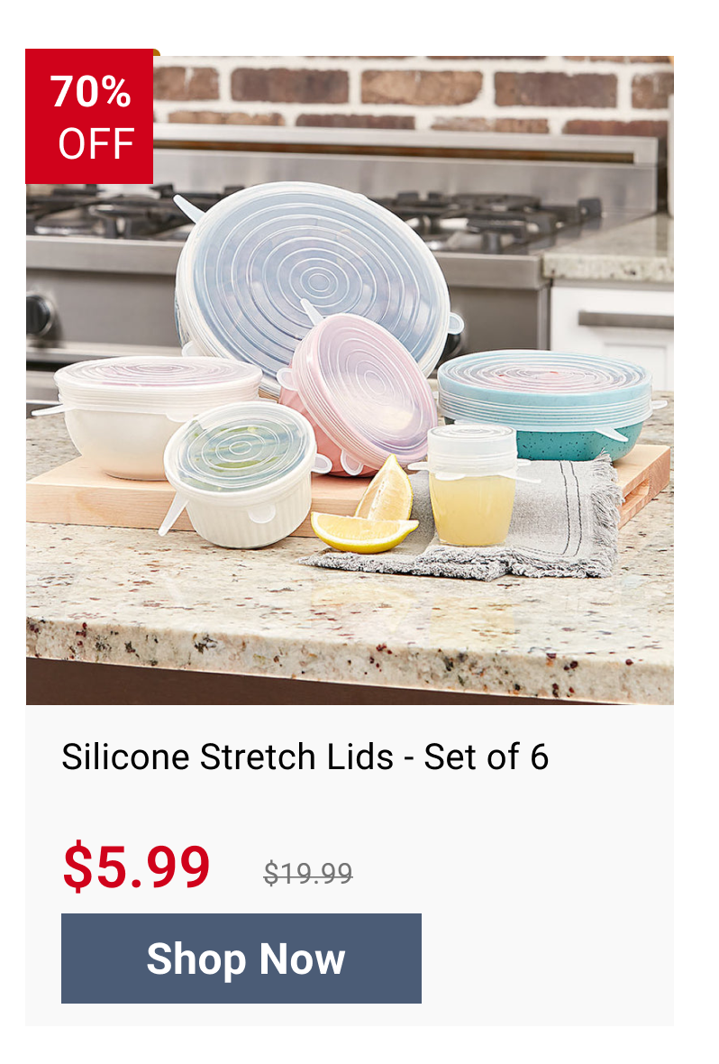 Silicone Stretch Lids - Set of 6