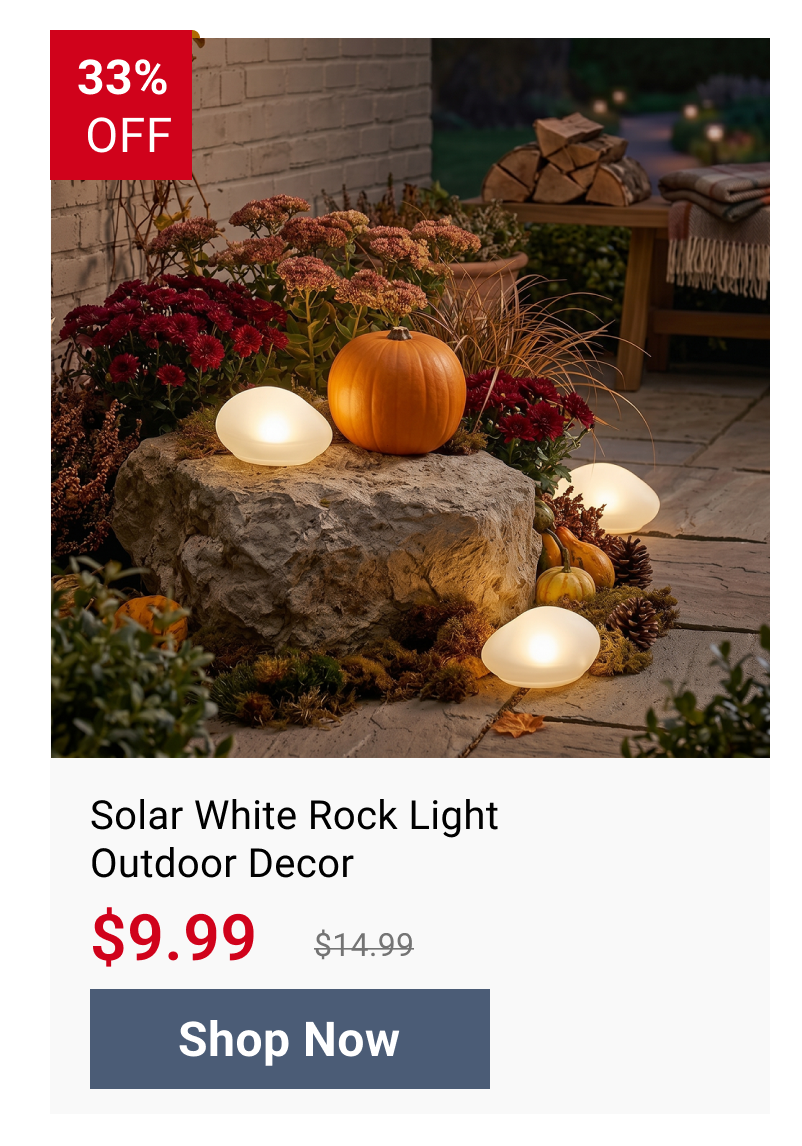 Solar White Rock Light Outdoor Decor
