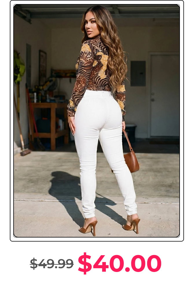MX JEANS White Levantacola High Waisted Stretch Skinny Jeans